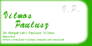 vilmos paulusz business card